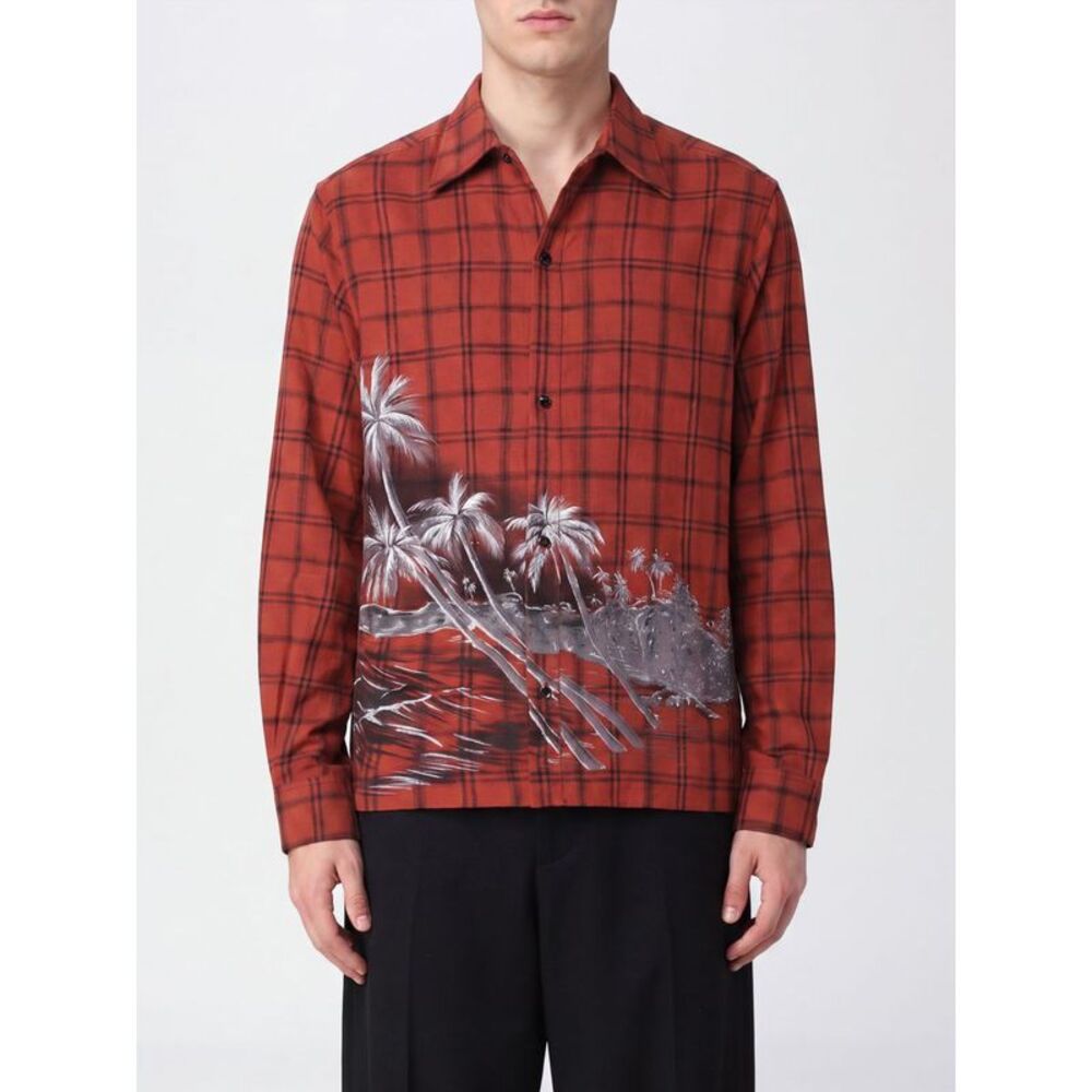 Amiri Men Amiri Long-Sleeved Check And Floral Print Cotton Shirt